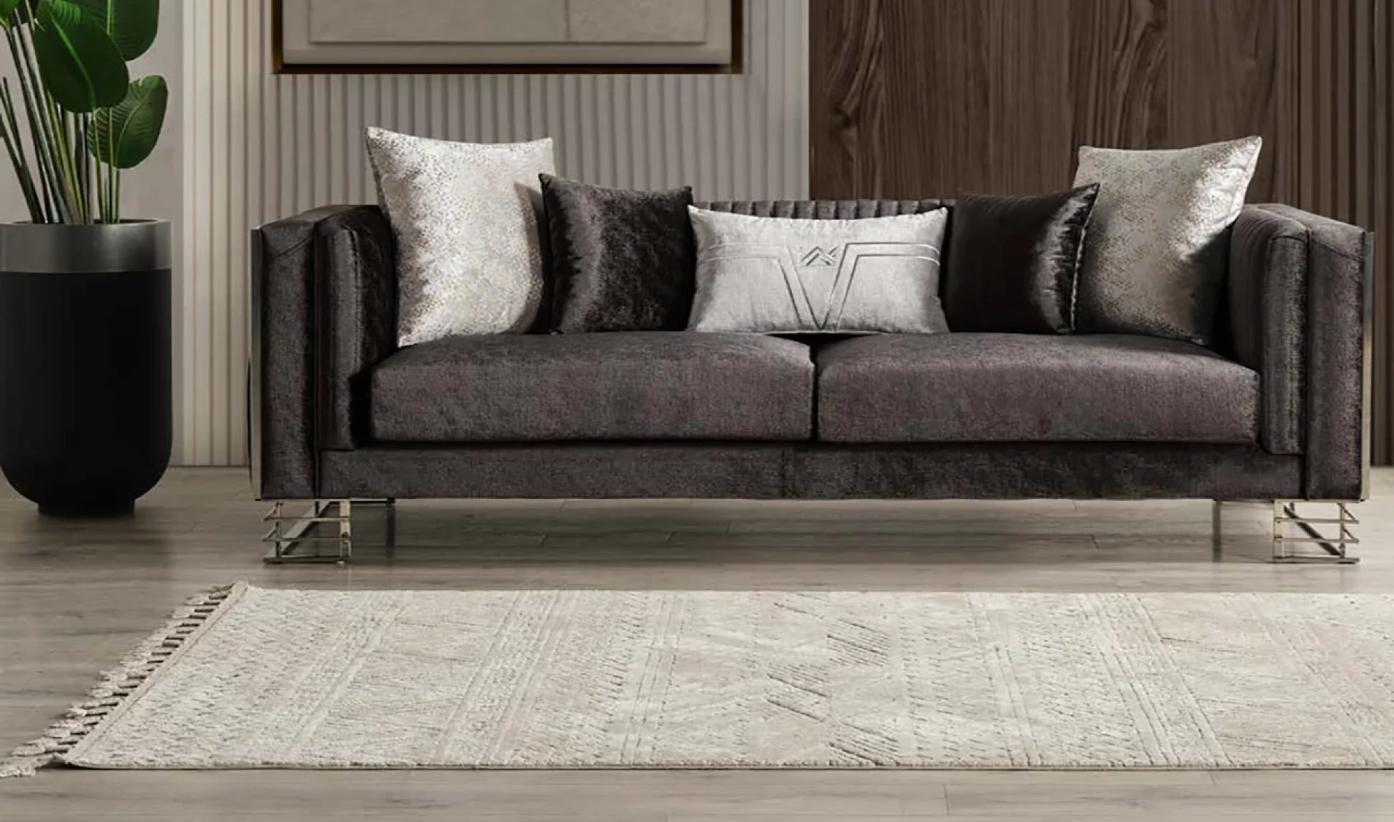 Arven Gümüş 4'lü Koltuk