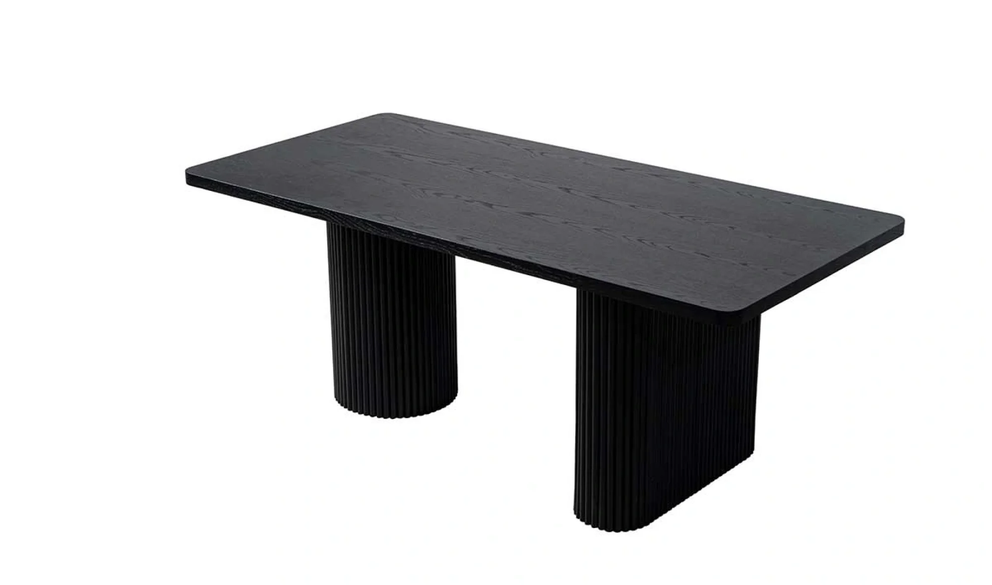 Asil Meşe Kaplamalı Siyah Masa