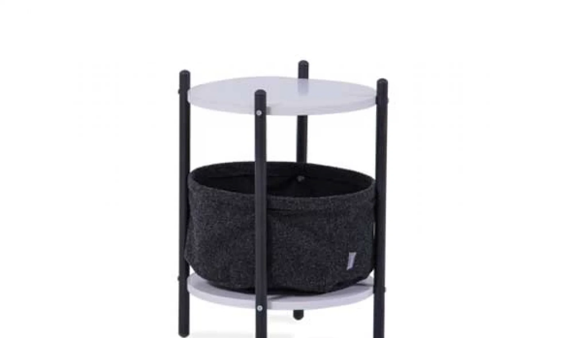 Atlas White Yuvarlak Yan Sehpa