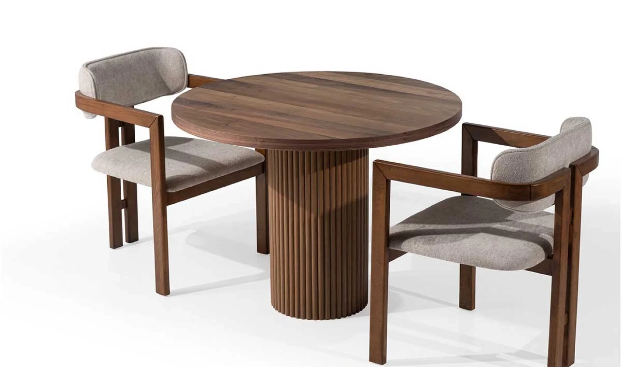 Dante Yuvarlak Ceviz Masa