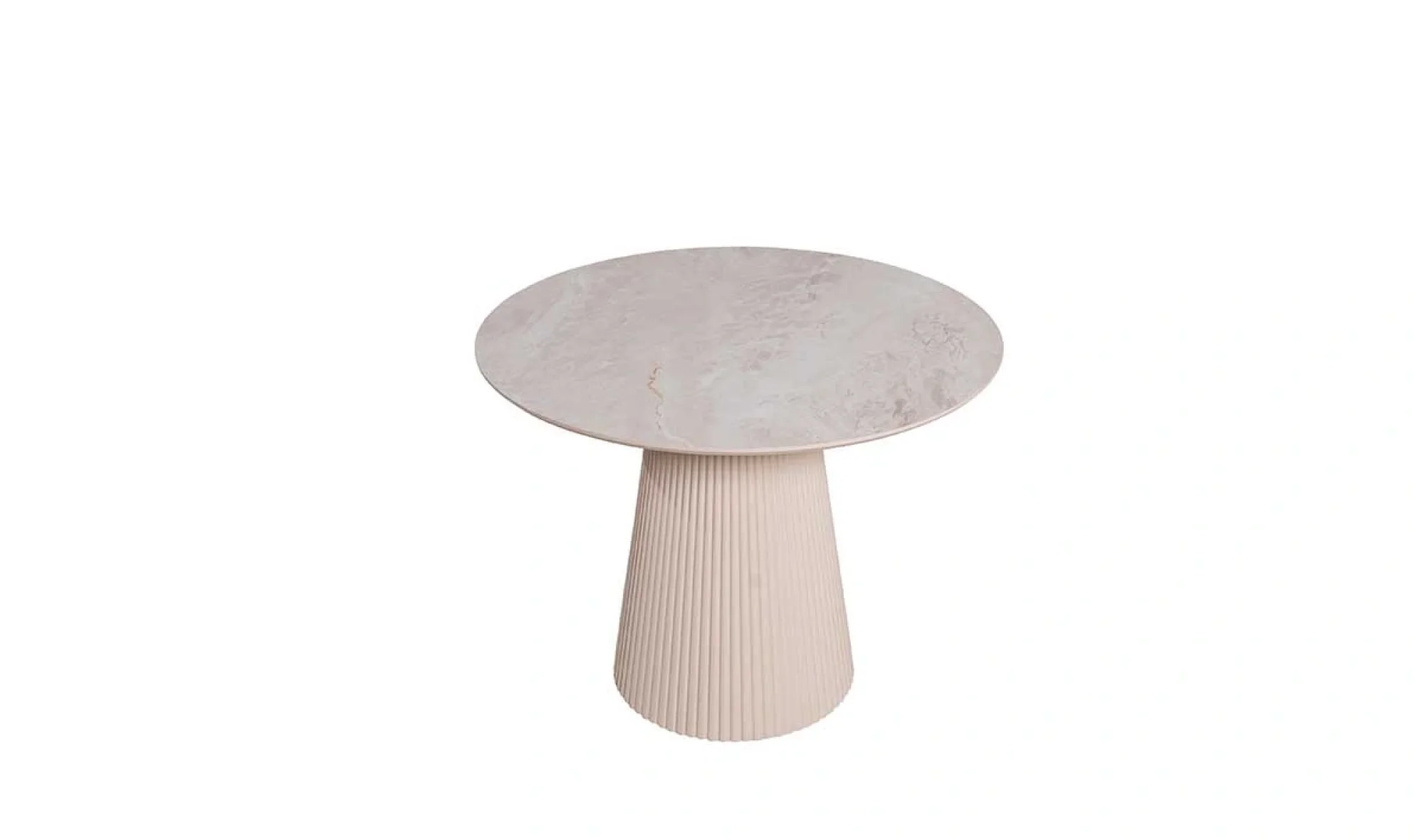 Esinti Yuvarlak Masa Mermer Baskılı Konik Ayaklı