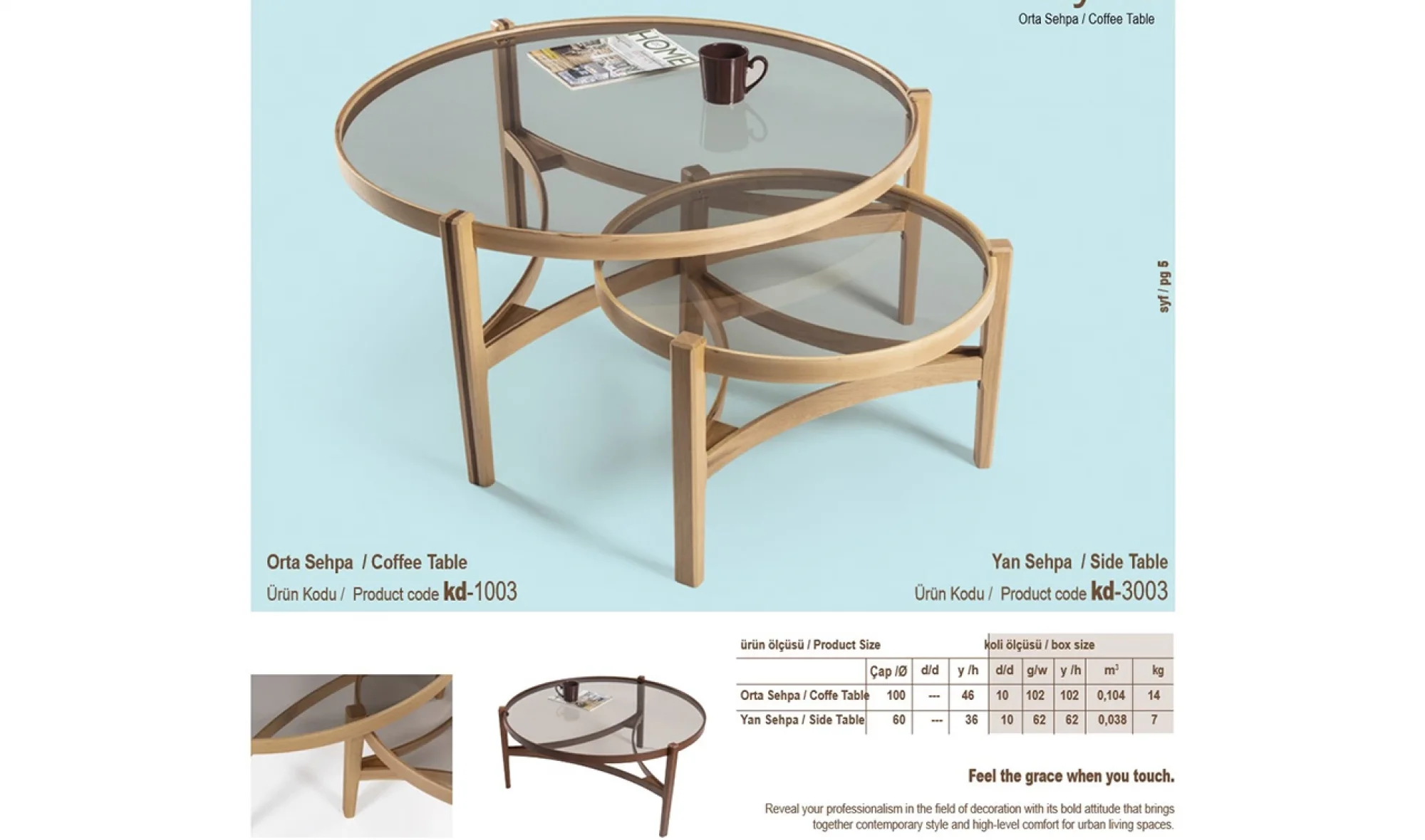 Eyfel Orta ve Yan Sehpa 2'li Set