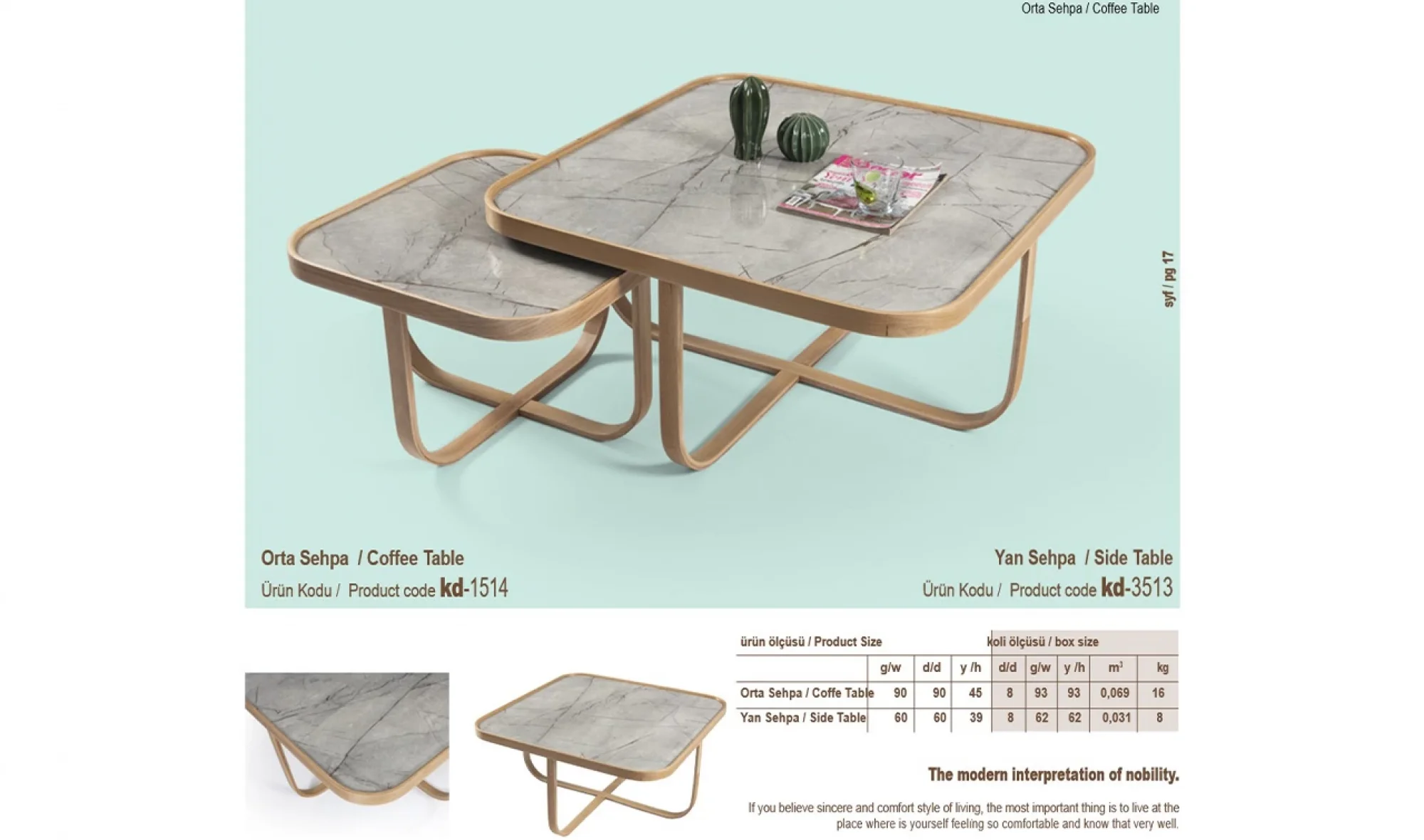 Hisar Orta ve Yan Sehpa 2'li Set