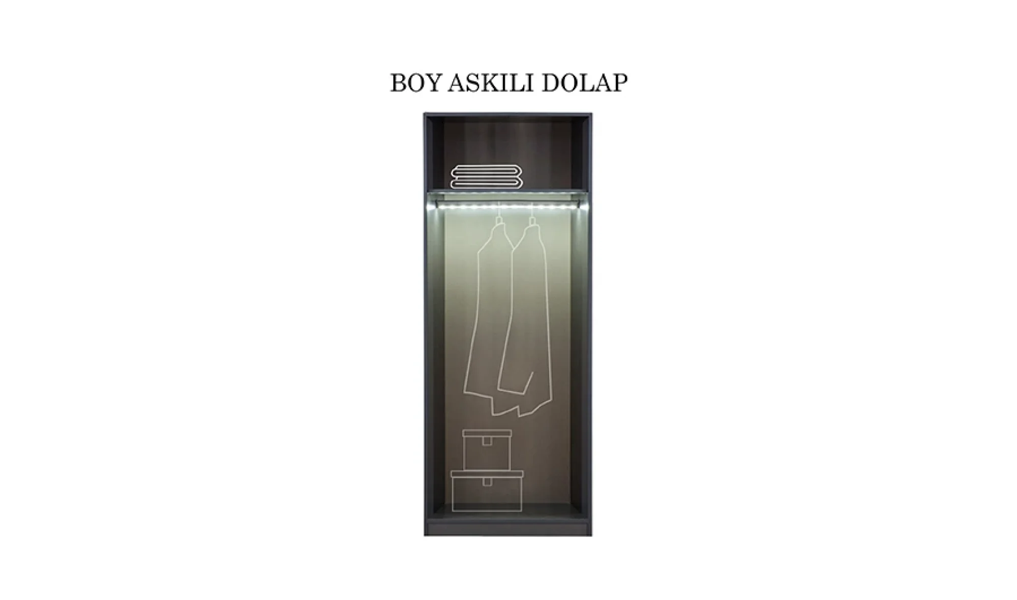 Lavish 2 Kapaklı Boy Askılı Dolap