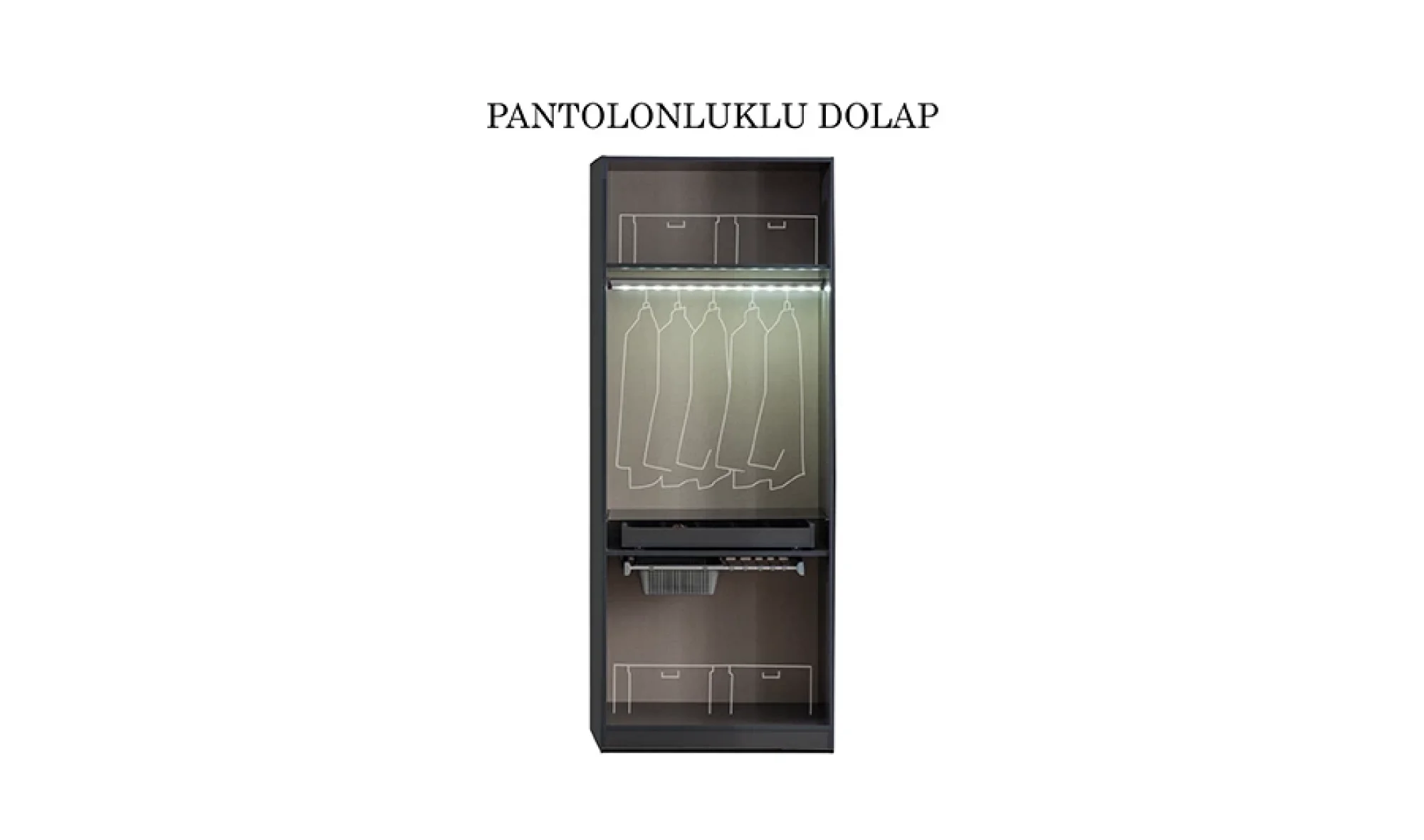 Lavish 2 Kapaklı Pantalonluklu Dolap