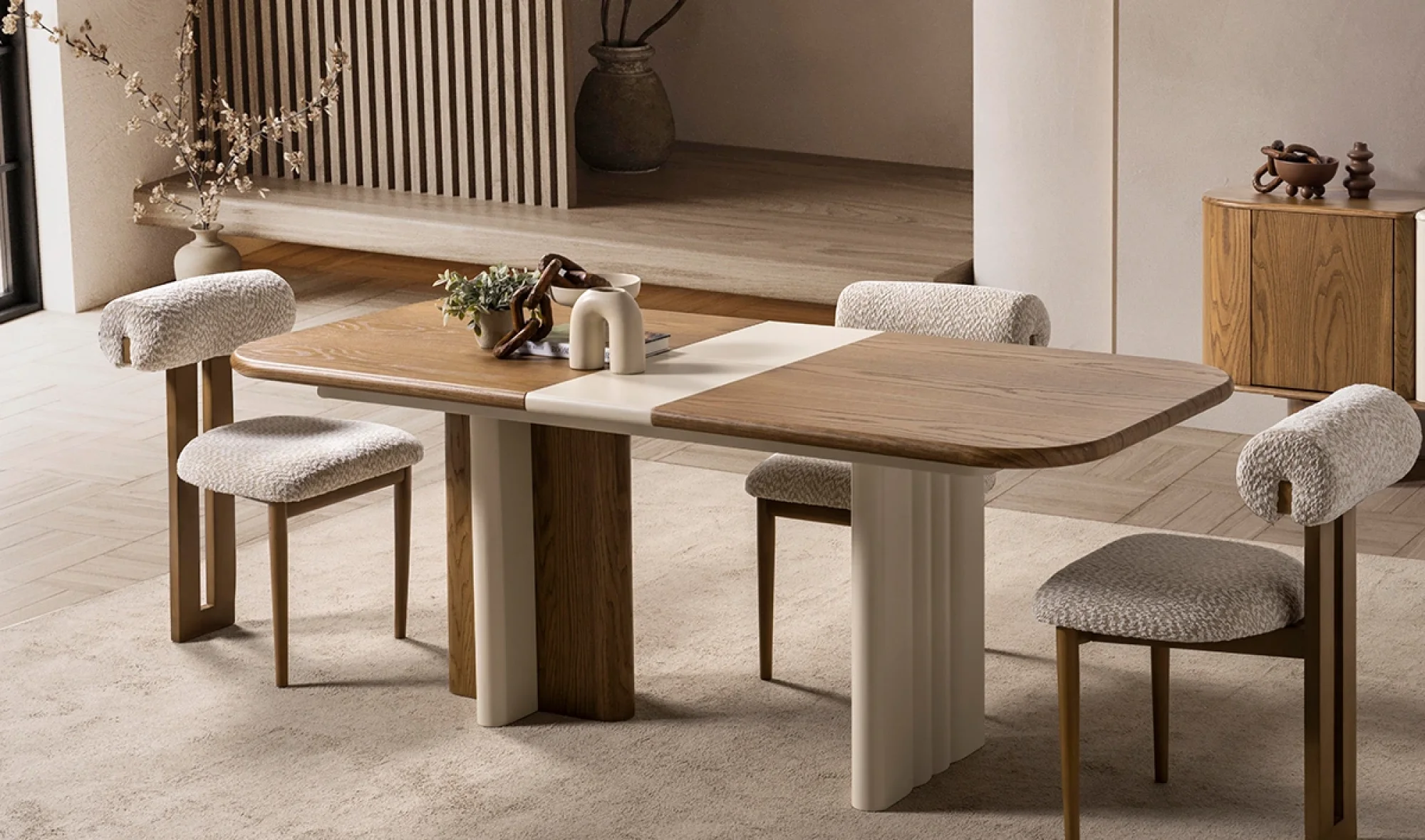 Lova Lake Meşe Yemek Masası