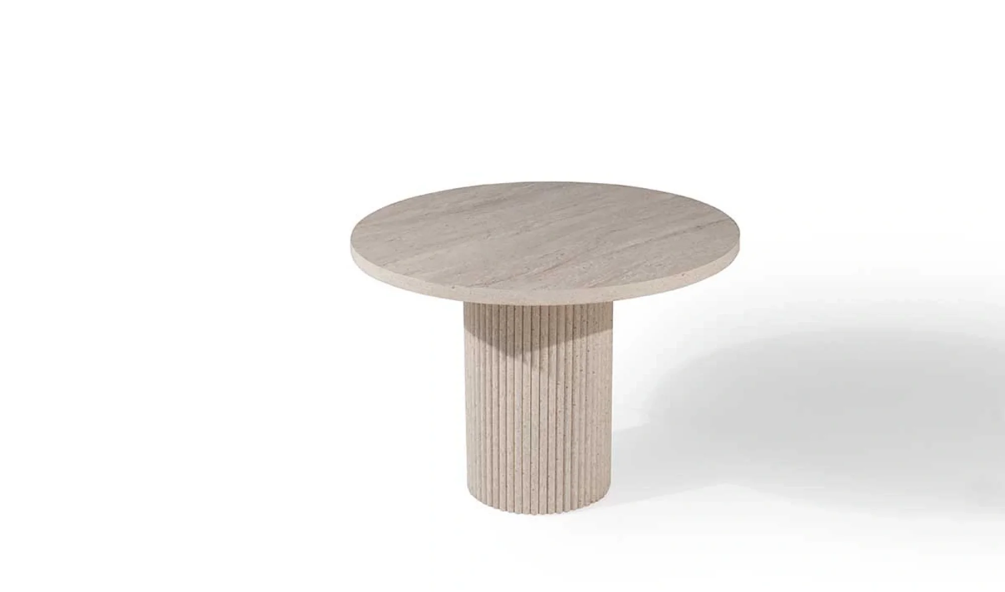 Milano Yuvarlak Traverten Desen Masa