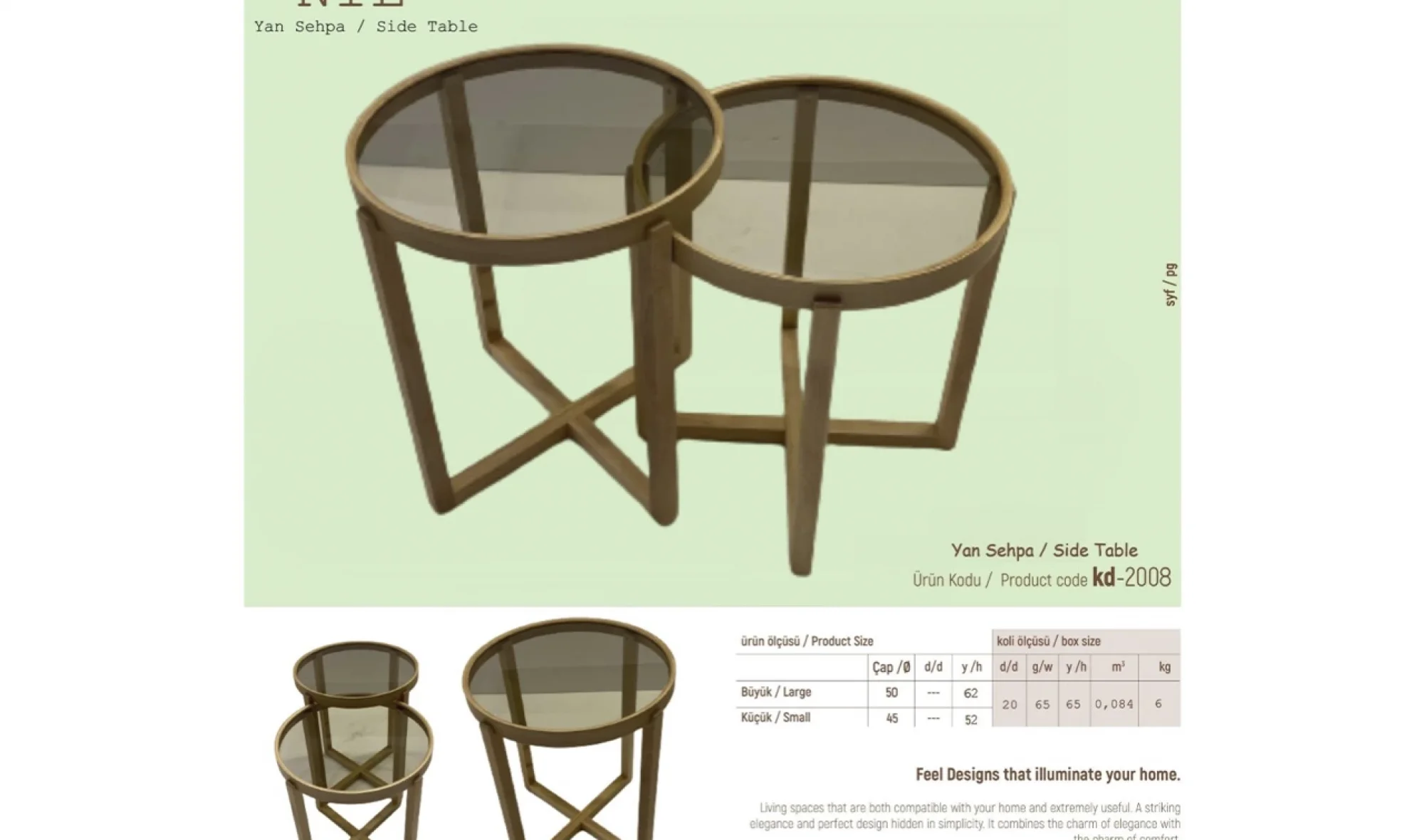 Nil 2'li Zigon Sehpa