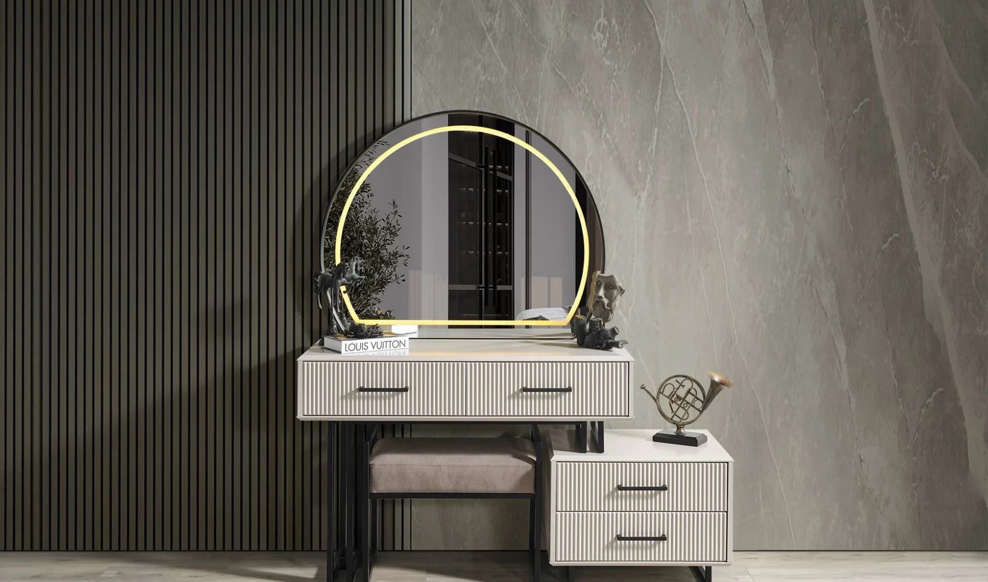 Obsidian Şifonyer ve Ayna