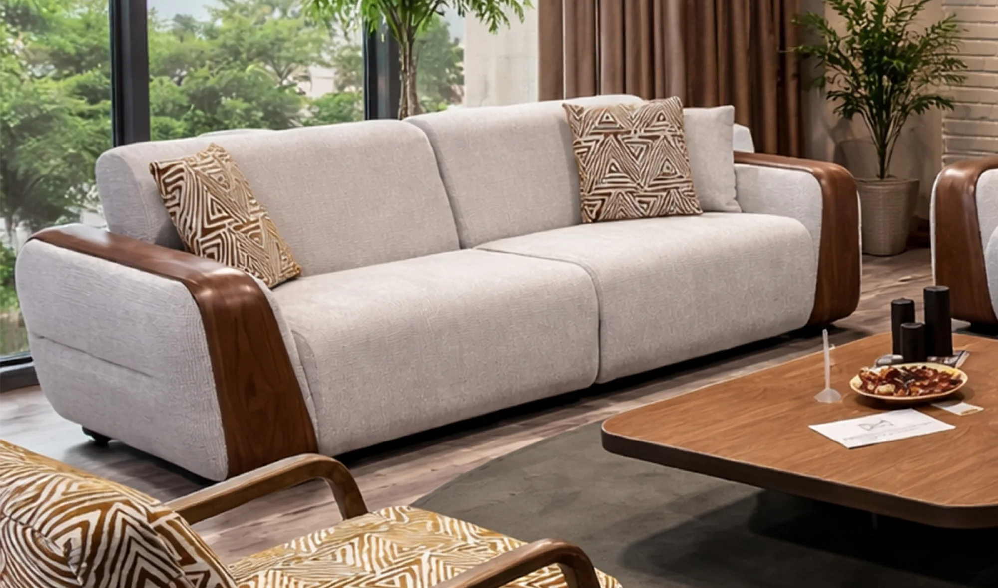 Oressa 3'lü Koltuk (Ahşaplı)