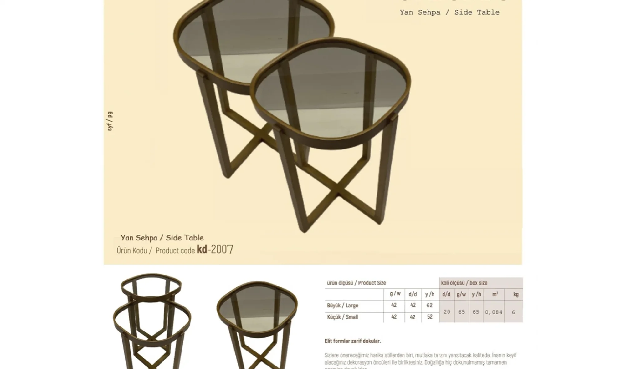 Orlondo 2'li Zigon Sehpa