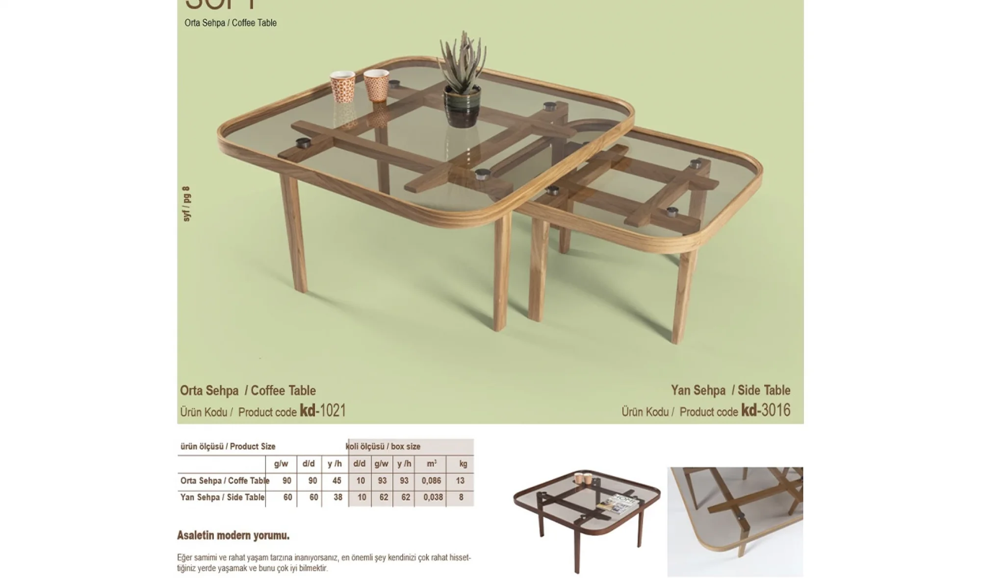 Soft Orta ve Yan Sehpa 2'li Set