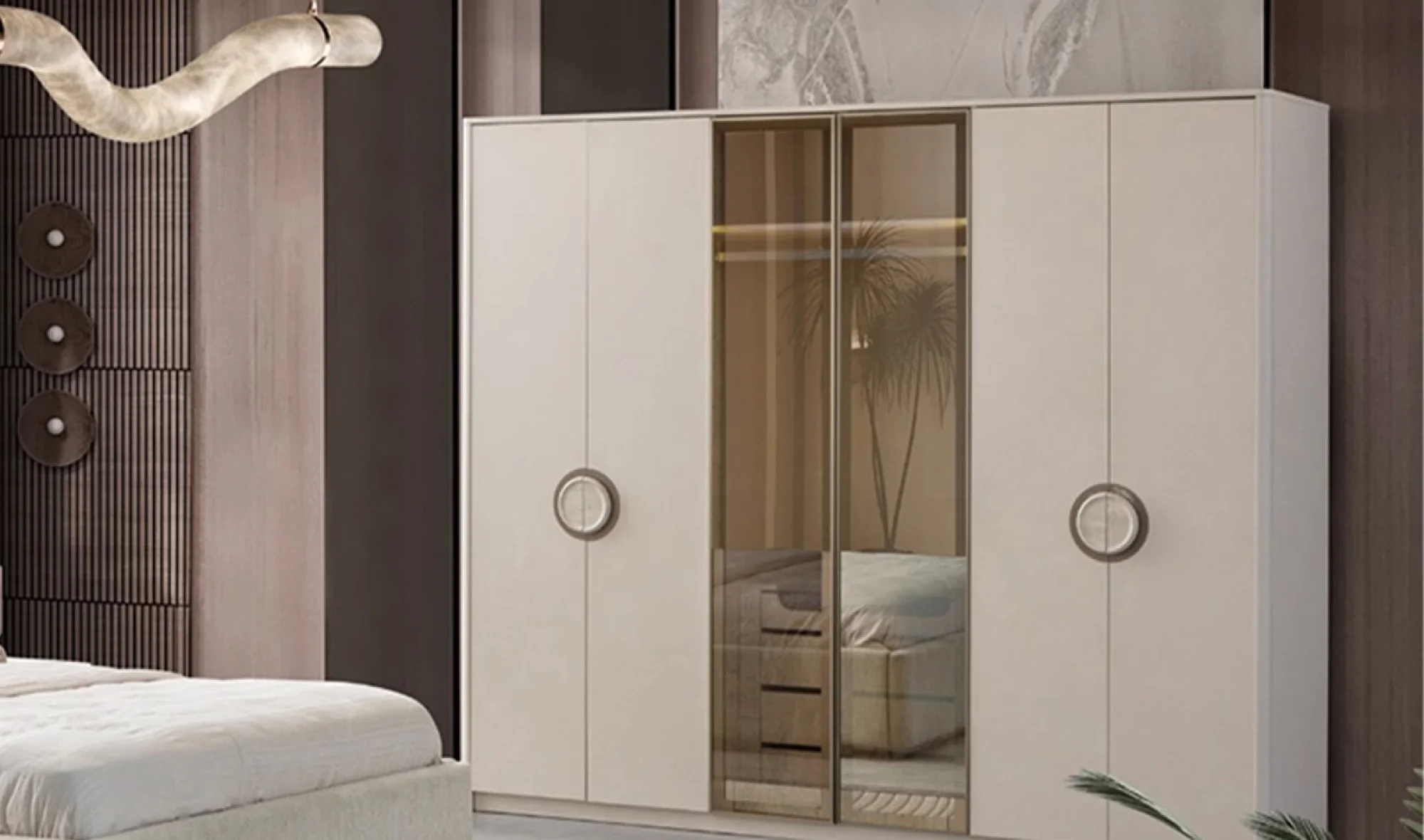 Traverten Dolap 6 Kapılı