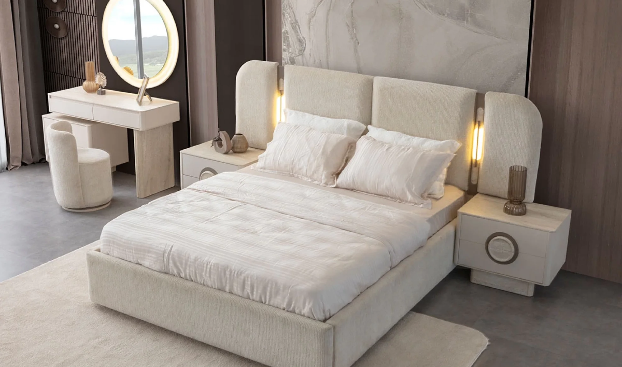 Traverten Karyola(bazalı)