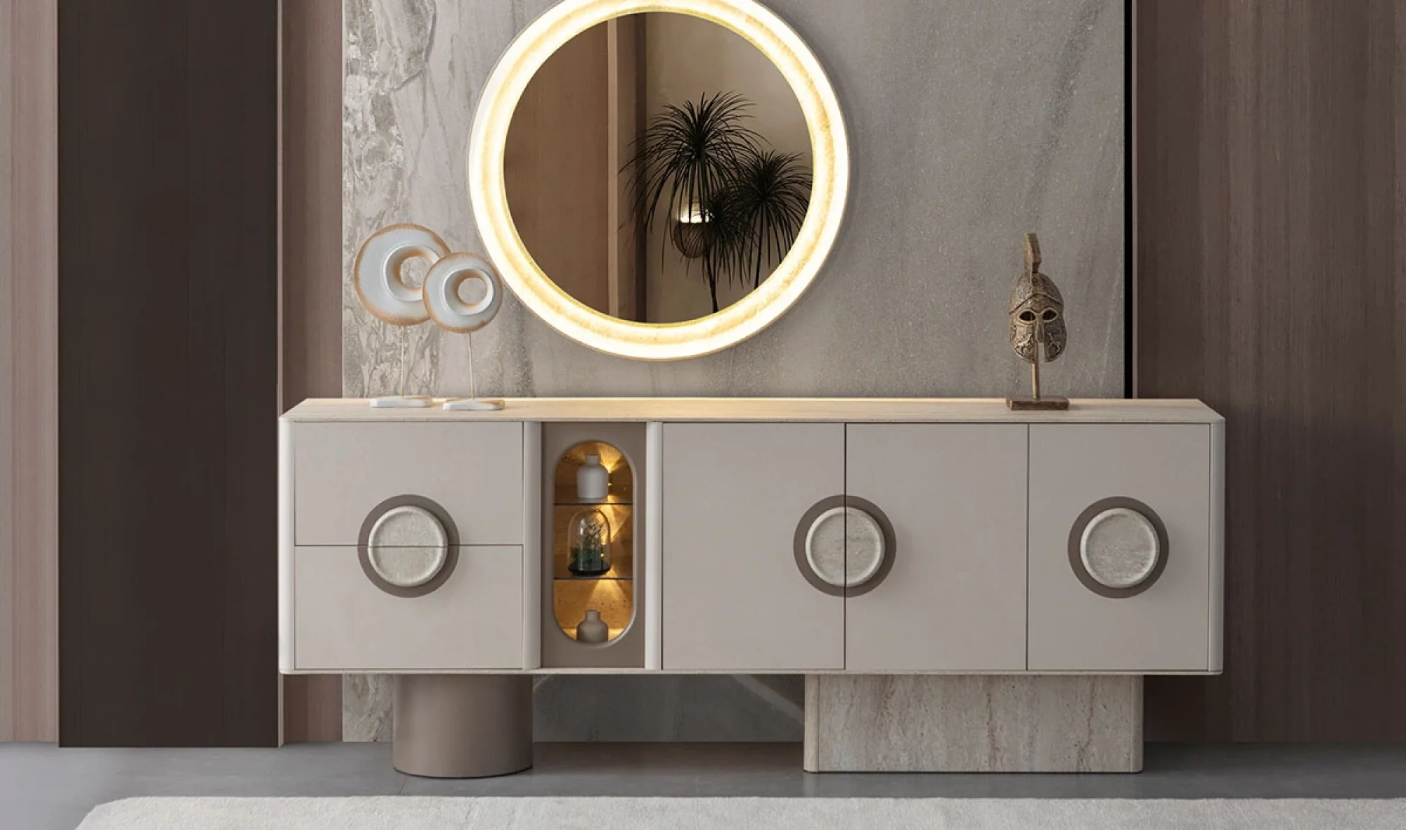 Traverten Konsol+Ayna