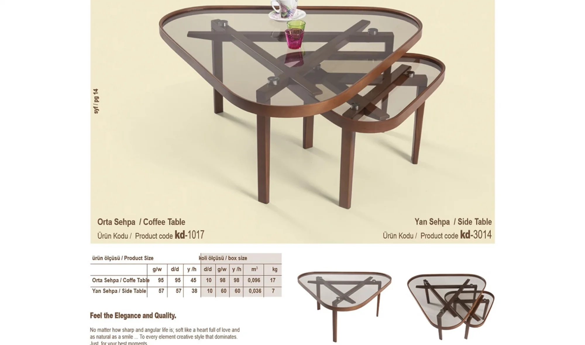 Vega Orta ve Yan Sehpa 2'li Set