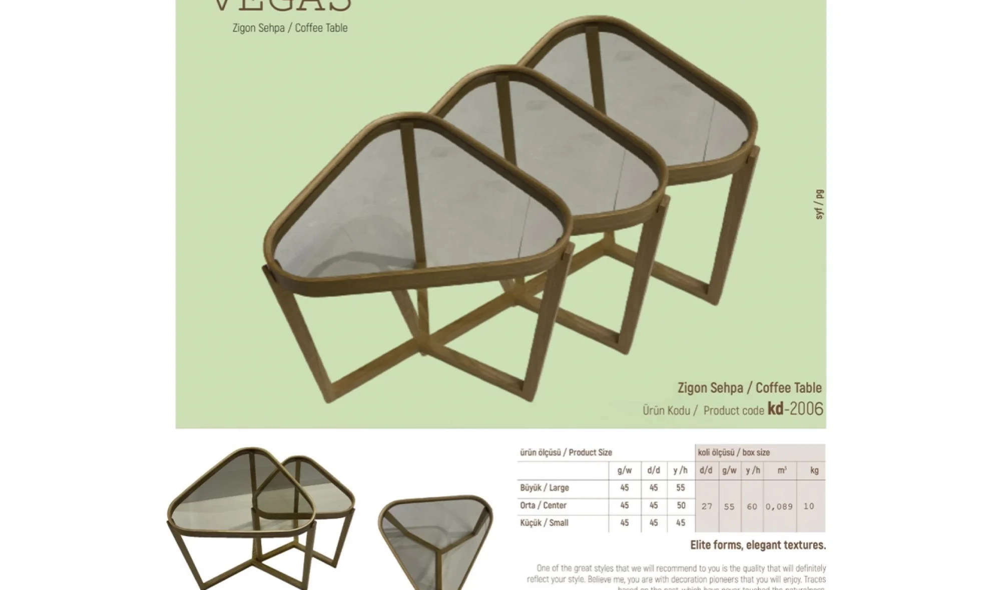 Vegas 3'lü Zigon Sehpa