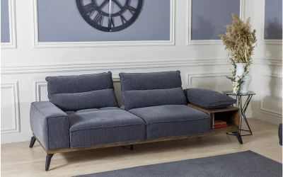 Relax Ahşap Kollu 3lü Koltuk