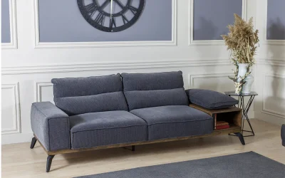 Relax Ahşap Kollu 3lü Koltuk