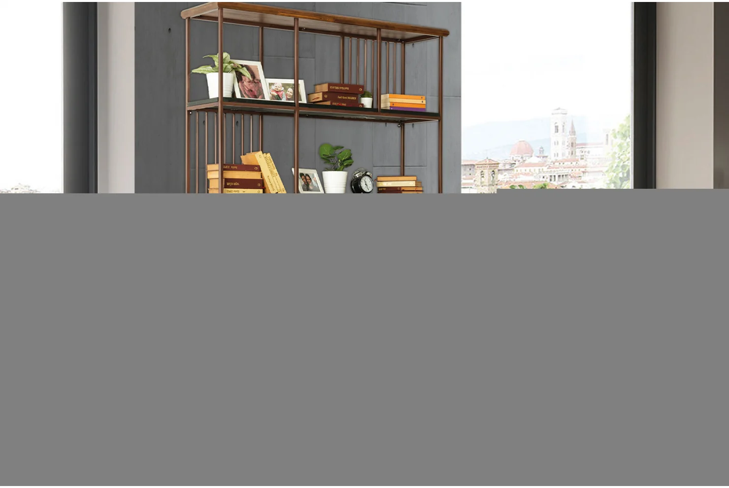 Bodrum Kitaplık Bakır Eskitme