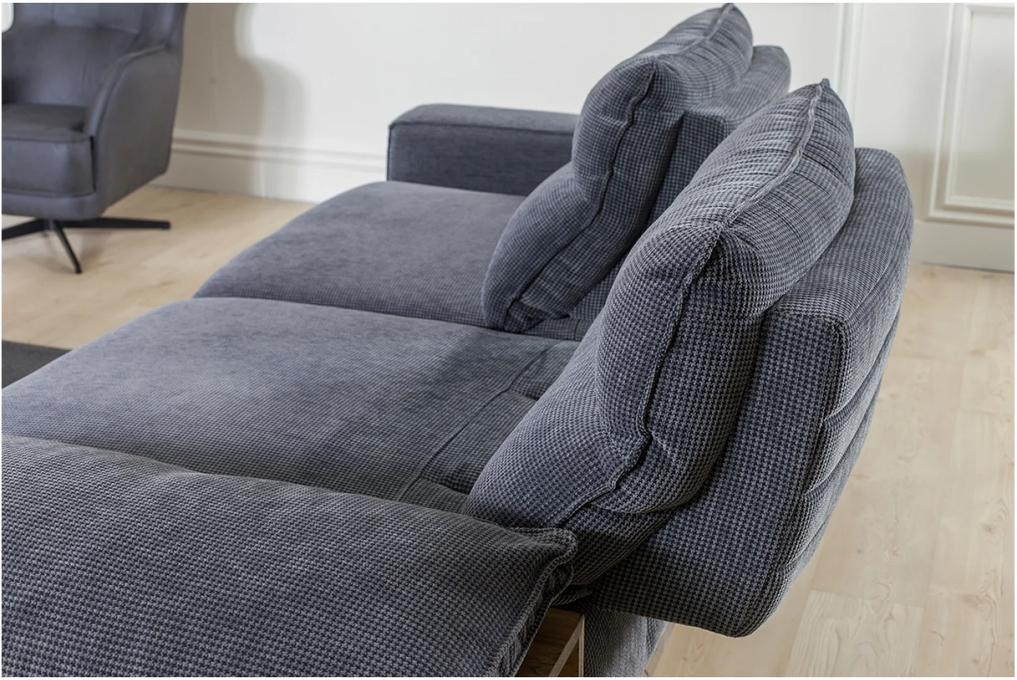 Relax Ahşap Kollu 3lü Koltuk