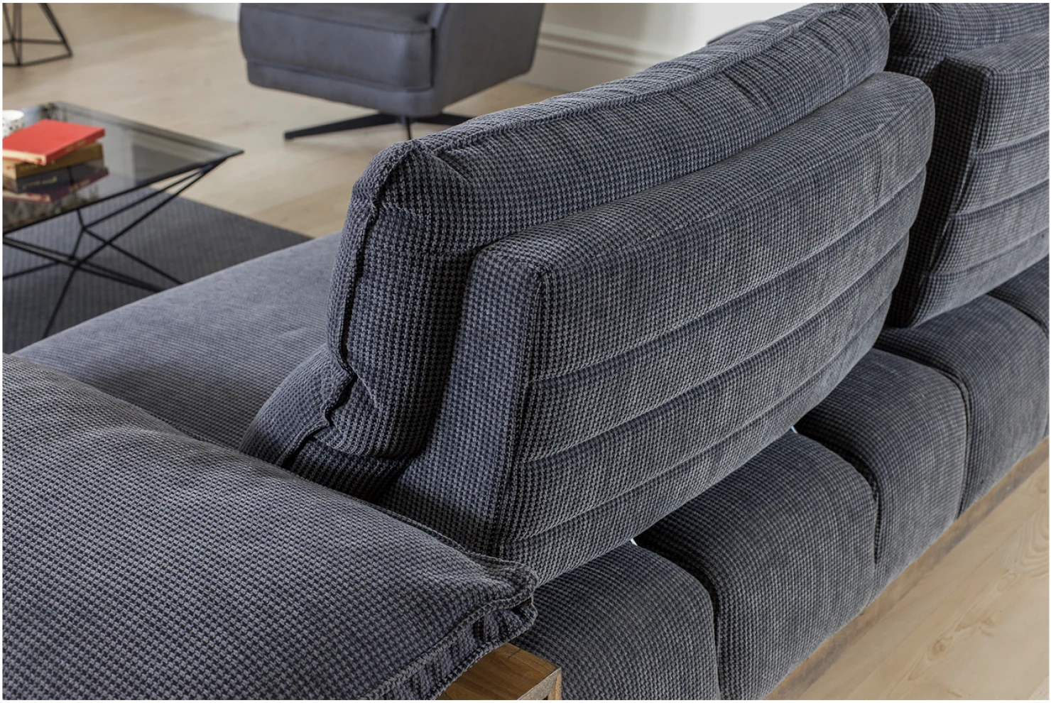 Relax Ahşap Kollu 3lü Koltuk