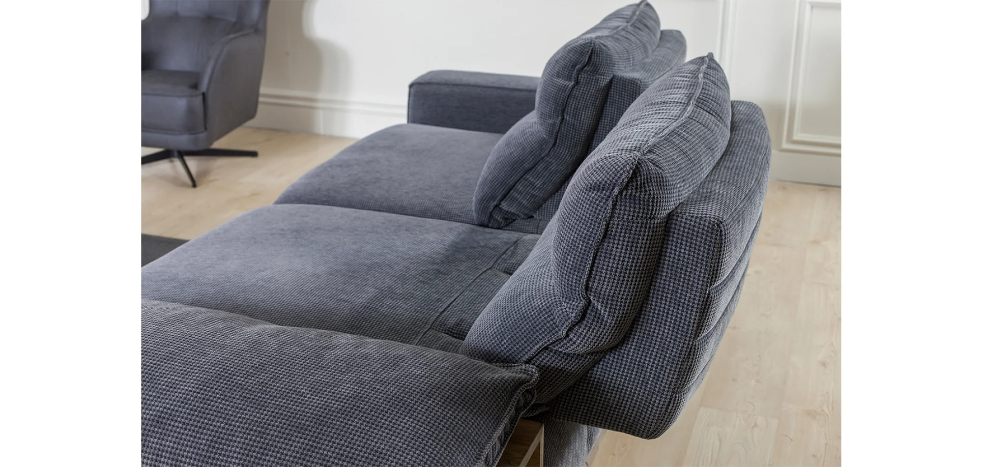 Relax Ahşap Kollu 3lü Koltuk