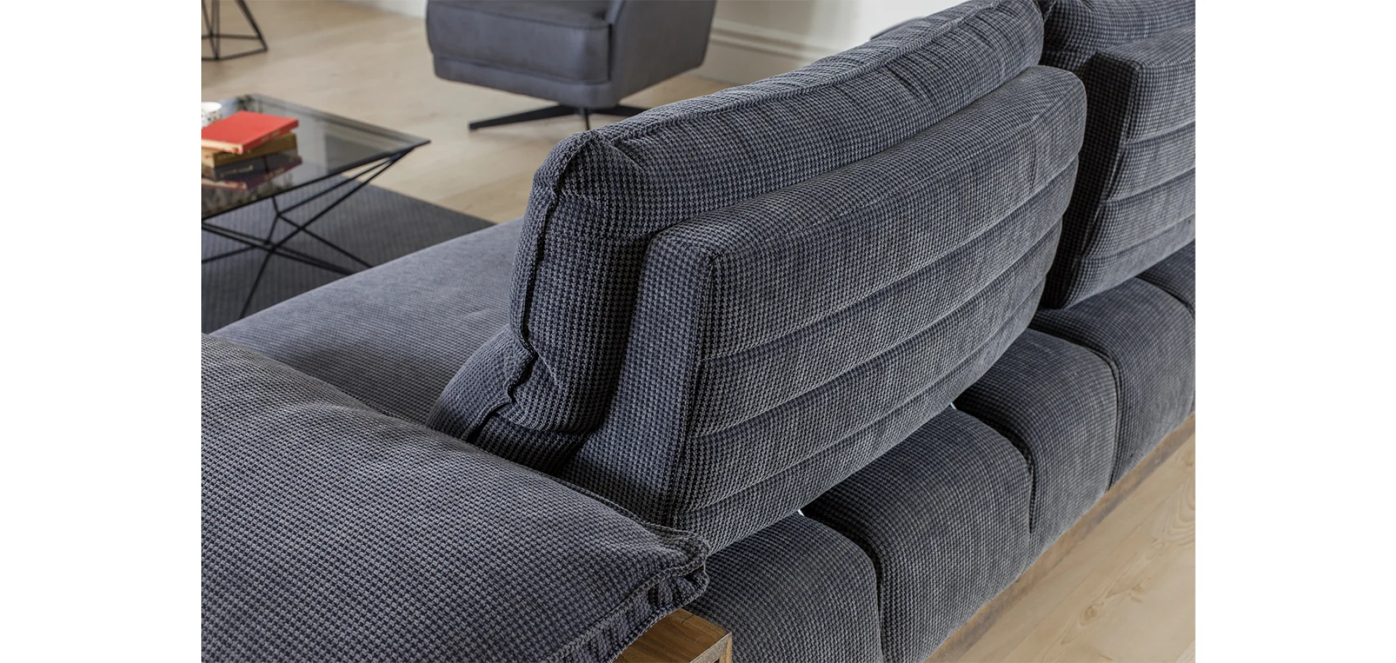 Relax Ahşap Kollu 3lü Koltuk