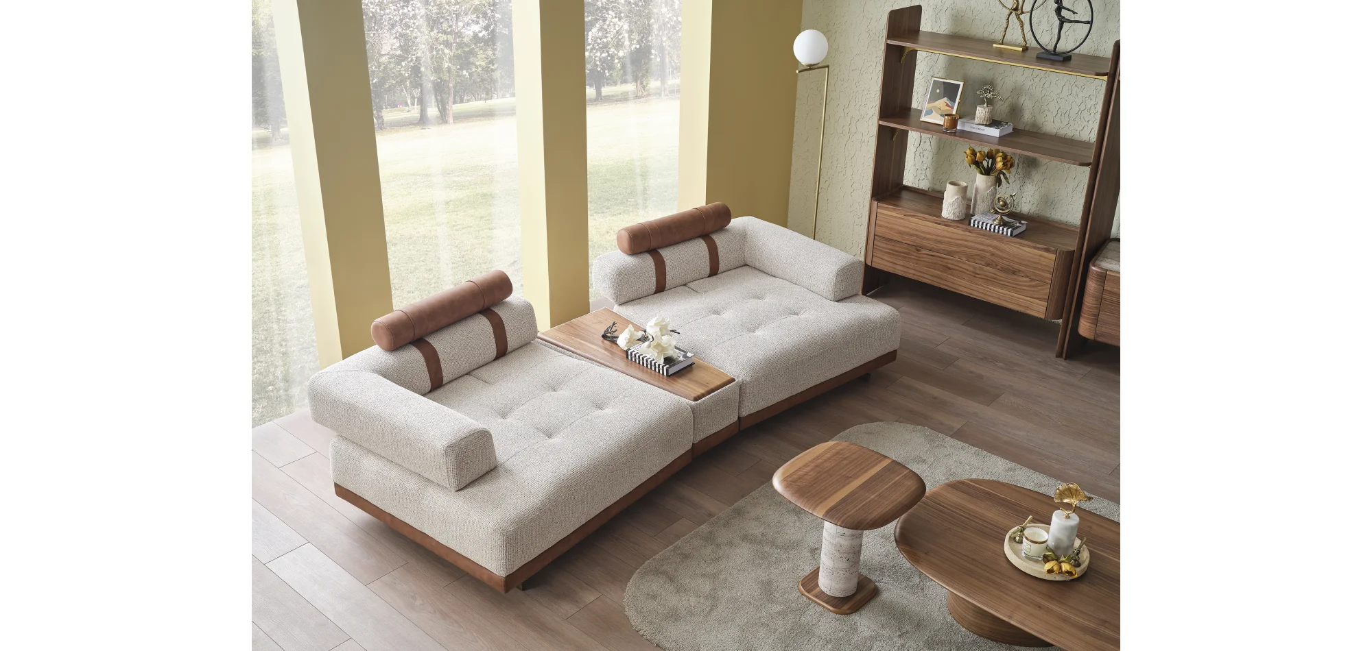 Diva Ara Sehpalı 3lü Koltuk