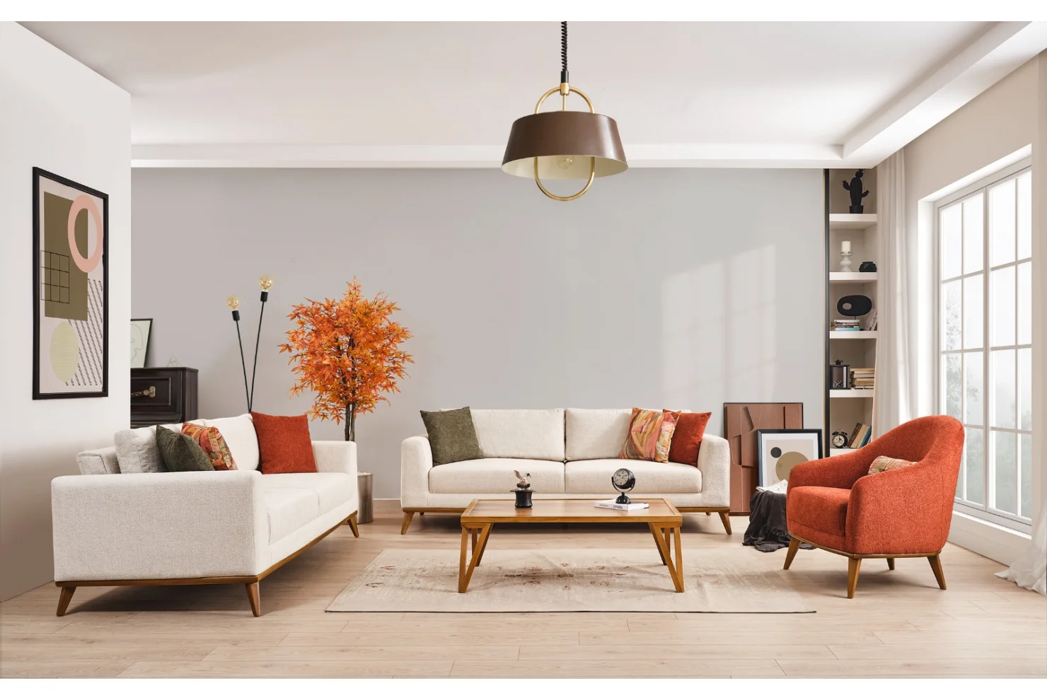 Molly Koltuk Takımı | Üçlü Kanepe 2 Adet - Berjer 1 Adet