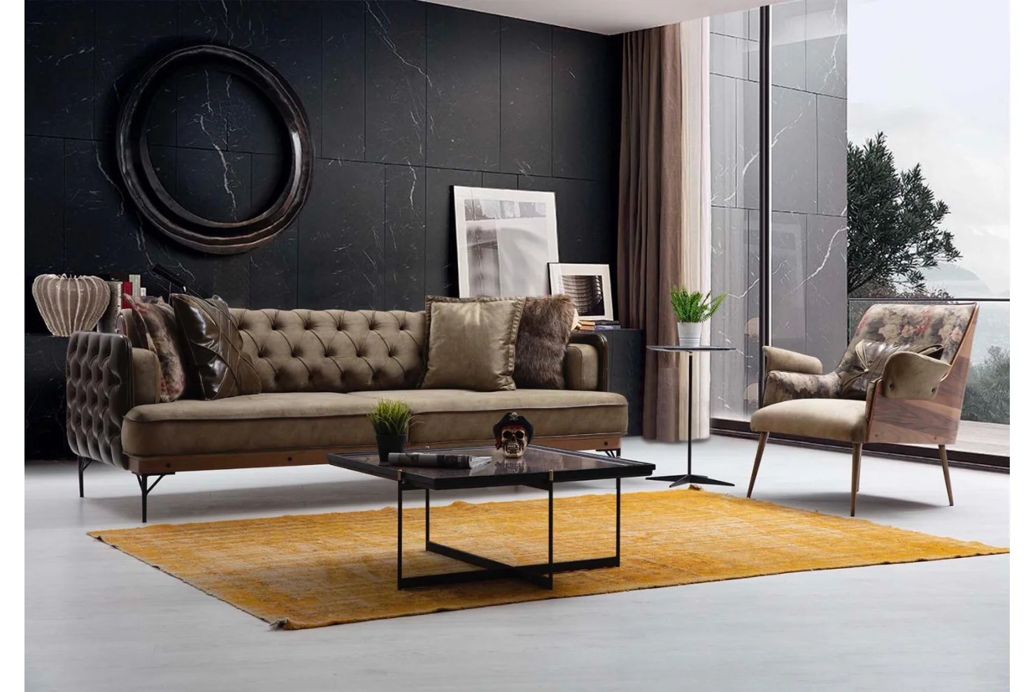 Vivoorde Koltuk Takımı (yeşil) | Vivoorde Koltuk Üçlü Kapitoneli 1 Adet - Vivoorde Koltuk Üçlü 1 Adet - Vivoorde Berjer 1 Adet