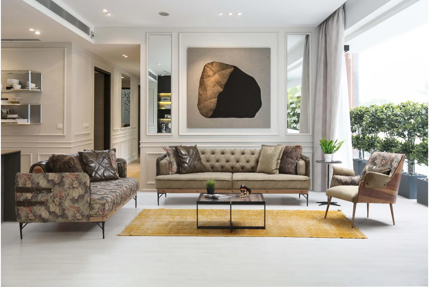 Vivoorde Koltuk Takımı (yeşil) | Vivoorde Koltuk Üçlü Kapitoneli 1 Adet - Vivoorde Koltuk Üçlü 1 Adet - Vivoorde Berjer 1 Adet