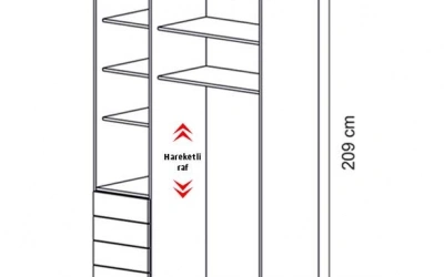 Aura 3 Kapılı Dolap (Seçenek 306)