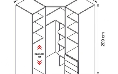 My House Köşe Dolap (Seçenek 806)