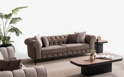 Solviera Üçlü Koltuk (Kapitoneli)