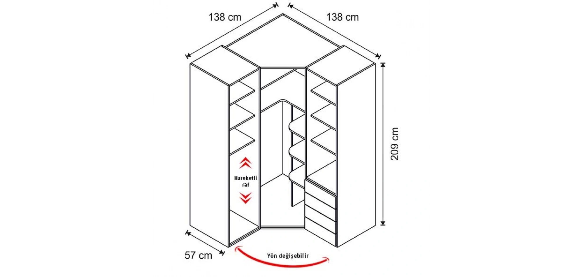 Helen Köşe Dolap (Seçenek 806)