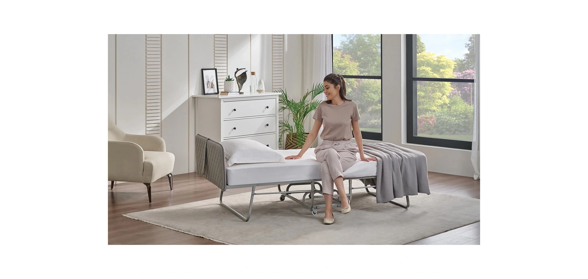 Invito Yataklı Katlanır Somya 90x200