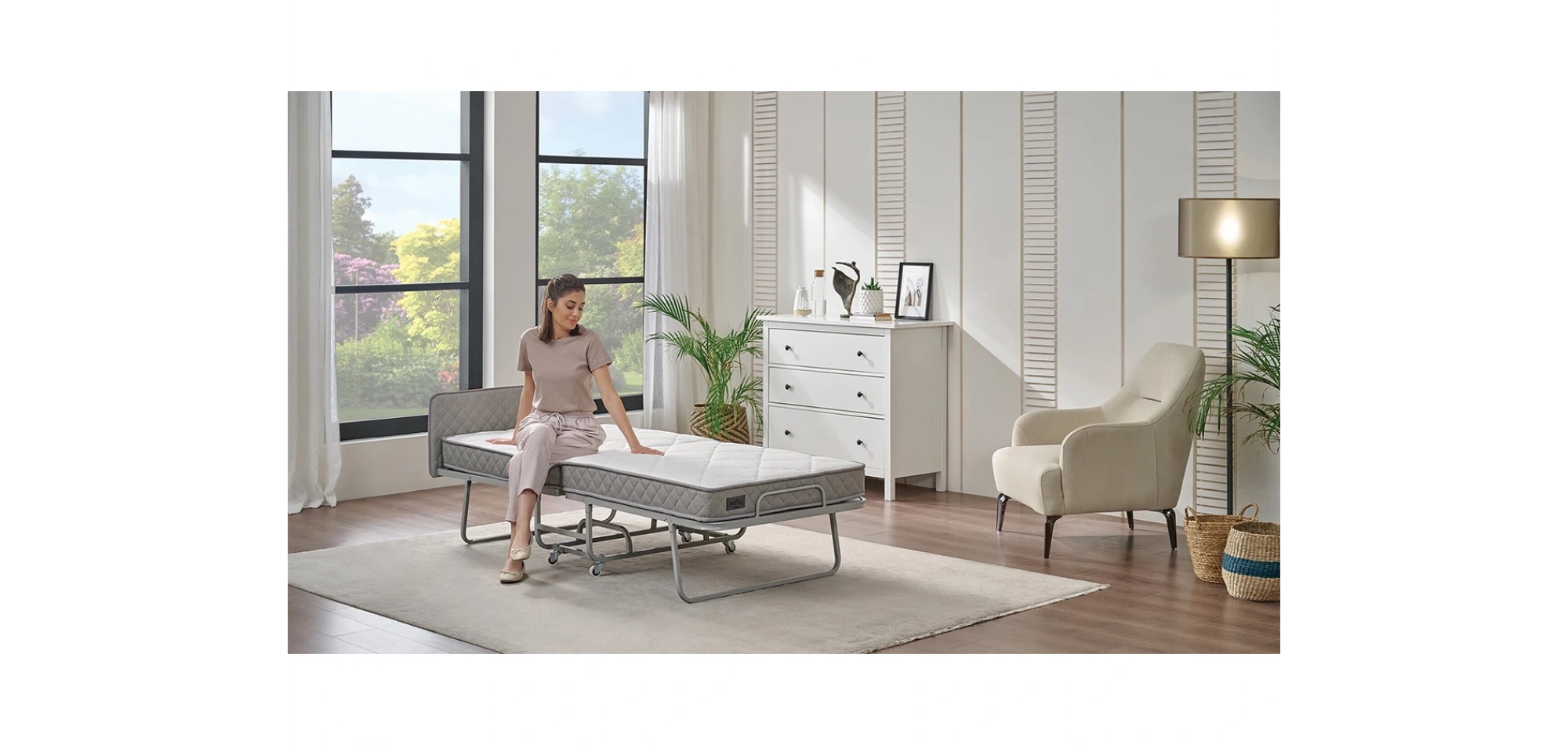 Invito Yataklı Katlanır Somya 90x200