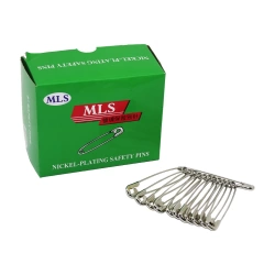 MLS NICKEL-PLATING SAFETY PINS ( GÜMÜŞ ) ( NO-8# ) ÇENGELLİ İĞNE ( 12PCS X 12Lİ = 144PCS=PAKET )*1X50