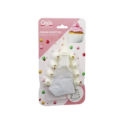 QLUX L-00172 AVANTAGE ( 10PCS ) ( KREMA TORBASI & SÜSLEME BAŞLIK ) SETİ  ( 1-BEYAZ TORBA & 9-KREM BEYAZI PLASTİK BAŞLIK )*48=K