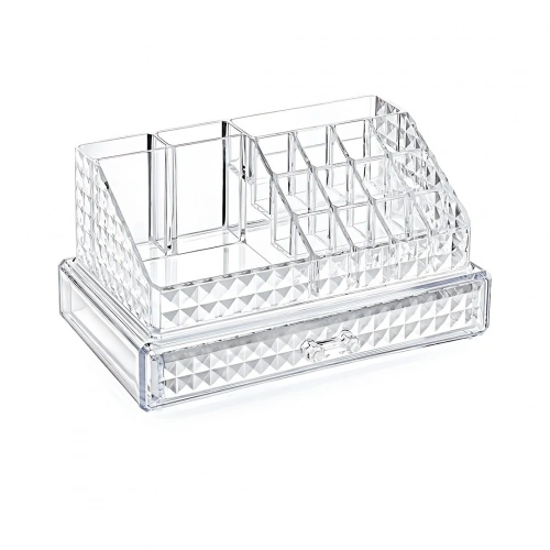 BLACKSTONE KRC-021 (DIAMOND) (TEK ÇEKMECE+16 BÖLME) MAKYAJ & TAKI ORGANİZERİ (MİKA KRİSTAL PLS) (23.3X13.5X11.5CM)*12