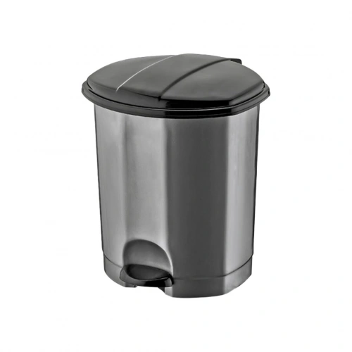 DÜNYA-01013-400&410 ( SİYAH & GRİ ) ( 18LT ) ( PEDALLI ) ÇÖP KOVASI PLASTİK ( 305X301X390MM )*6=K