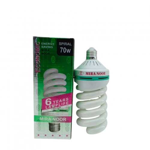 ECONOMIC MIRA NOOR ( 70W ) ( E27 ) ( KIVRIK ) EKONOMİK TASARRUFLU AMPUL (6500K & 0.26A & 8000h)*40