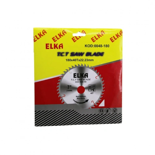 ELKA T.C.T SAW BLADE KOD-0048-180 ( 180X40TX22.23MM ) ( 7 & 180MM ) ( AĞAÇ ) SUNTA KESİCİ DİSK ( 8500 RPM & MAX: 80m/s )*120