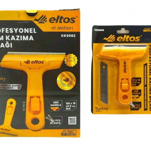 ELTOS CKS-002 ( PROFESYONEL & OYNAR BAŞLI ) CAM KAZIMA & BUZ KAZIYICI BIÇAK (PLASTİK SAP & YEDEK BIÇAK)*12X10