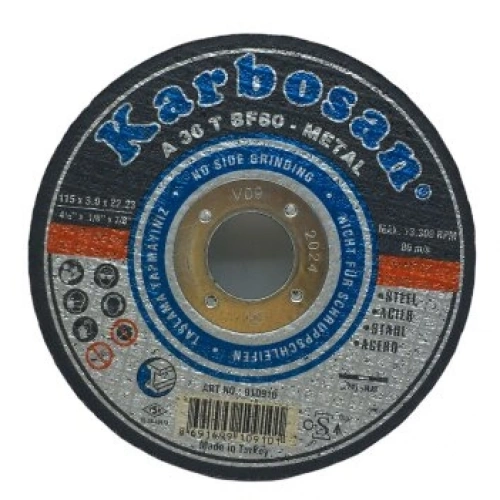 KARBOSAN 10910 NK METAL KESİCİ DİSK ( SPRAL TAŞI ) 115MMX3.0X22*150