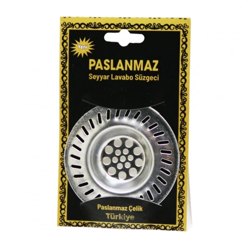 KRT-1080 PASLANMAZ SEYYAR METAL LAVABO SÜZGEÇİ*50X14