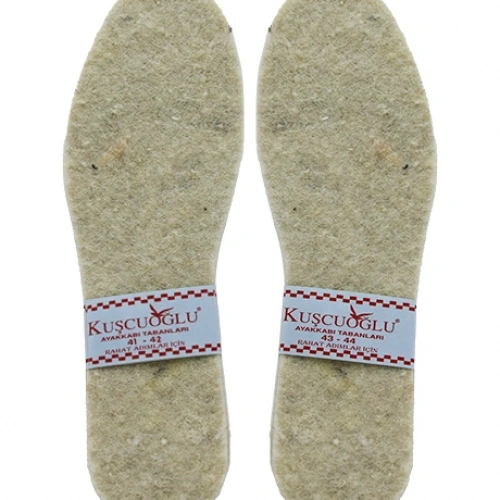 KUŞCUOĞLU KÇ-300-27007 ( DİKİŞSİZ ) ( BEYAZ & EVA & ERKEK ) YÜN KEÇE ( 41-42-- 43-44)*12X63