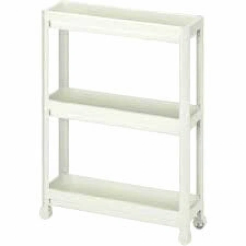 OMAŞ SLİM TEKERLİ OM-0600-3010-0268 ( 3 ( DERİN ) RAFLI & BEYAZ ) ÇOK AMAÇLI RAF ÜNİTESİ*6