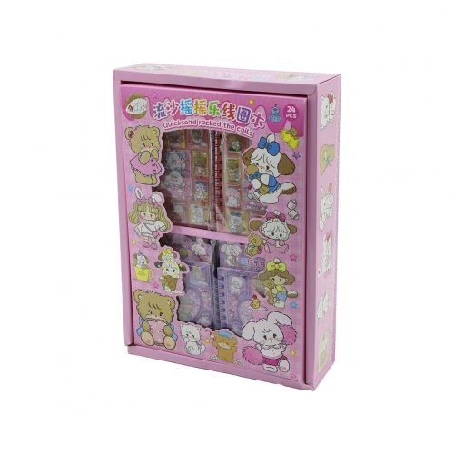 QUİCKSAND CY-DL (SULU YILDIZLI KAPAK) (TELLİ NOT DEFTERİ=30 YAPRAK) (HAYVAN RESİM) PVC & KAĞIT STİCKER=4+4 YAPRAK) (8.8X10.8CM)*24X21